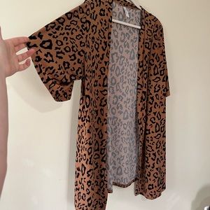 L duster kimono cardigan leopard print